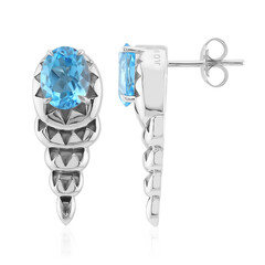Swiss Blue Topaz Silver Earrings (Remy Rotenier)