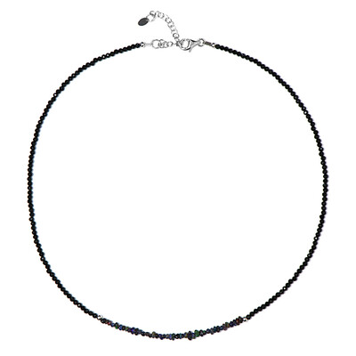 Black Spinel Silver Necklace