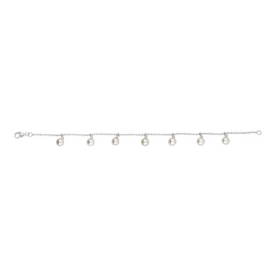 White Freshwater Pearl Silver Bracelet