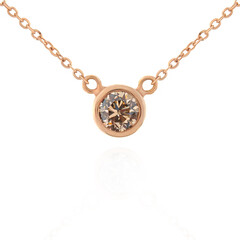 18K VS1 Argyle Rose De France Diamond Gold Necklace