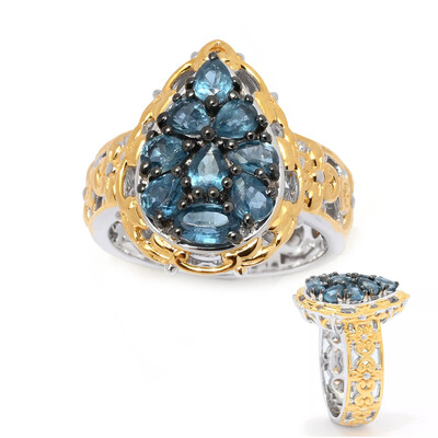Teal Kyanite Silver Ring (Gems en Vogue)