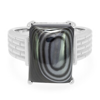 Psilomelane Silver Ring