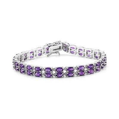 Zambian Amethyst Silver Bracelet
