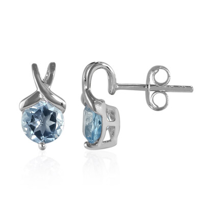 Sky Blue Topaz Silver Earrings
