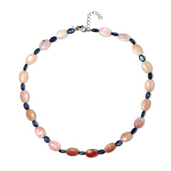 Pink Opal Silver Necklace