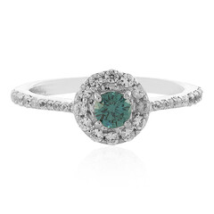 I3 Blue Diamond Silver Ring