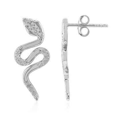 I3 (I) Diamond Silver Earrings