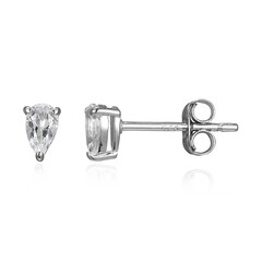 White Topaz Silver Earrings