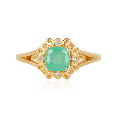 Russian Emerald Silver Ring