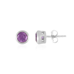 Rose de France Amethyst Silver Earrings