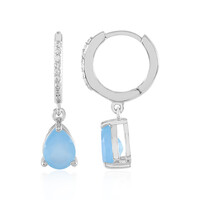 Blue Chalcedony Silver Earrings