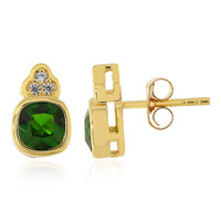 Russian Diopside Silver Earrings