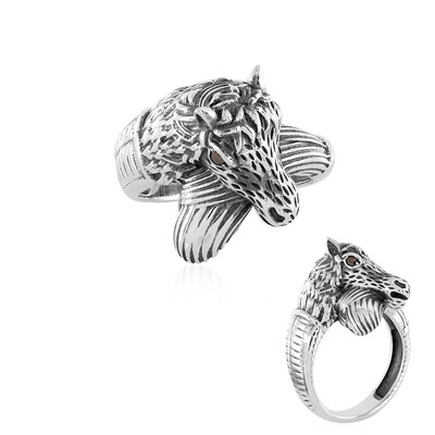 I3 Red Diamond Silver Ring