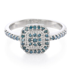 Fancy Diamond Silver Ring