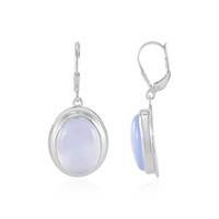 Blue Chalcedony Silver Earrings