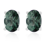 Chrome Apatite Silver Earrings