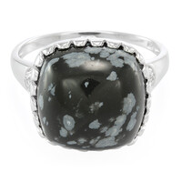 Snowflake Obsidian Silver Ring