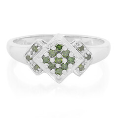 Fancy Diamond Silver Ring