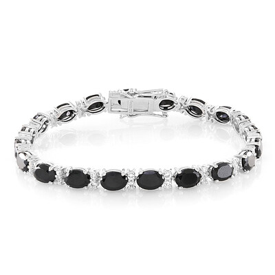 Black Spinel Silver Bracelet
