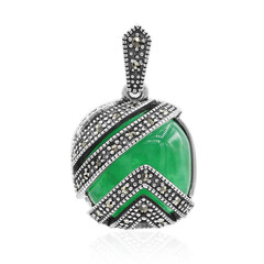 Green Agate Silver Pendant