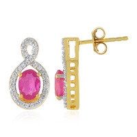 Madagascar Pink Sapphire Silver Earrings