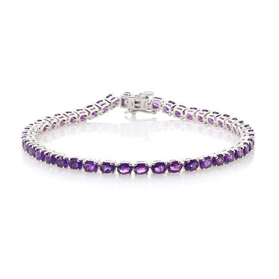 Zambian Amethyst Silver Bracelet