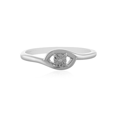 I2 (H) Diamond Silver Ring