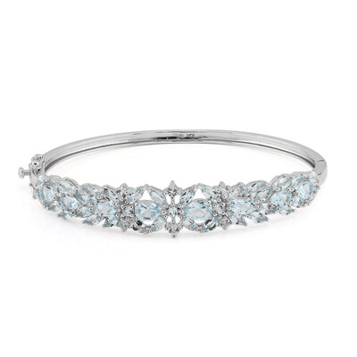 Sky Blue Topaz Silver Bangle