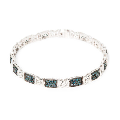 Blue Diamond Silver Bracelet