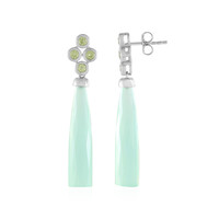 9K Green Chalcedony Gold Earrings (KM by Juwelo)