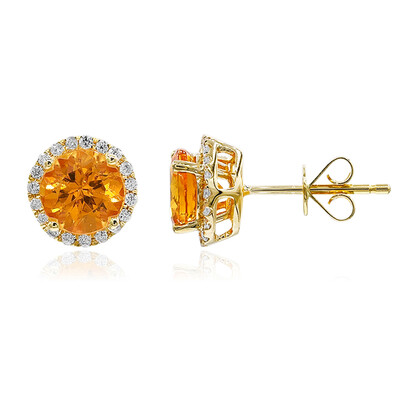 14K Mandarin Garnet Gold Earrings (CIRARI)