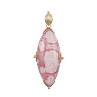 Rhodochrosite Silver Pendant (Bali Barong)