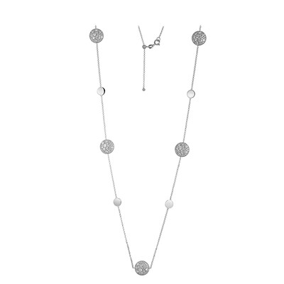 Zircon Silver Necklace (Adela Silber)