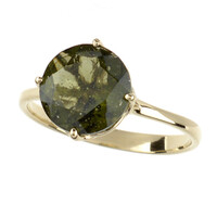 9K Moldavite Gold Ring
