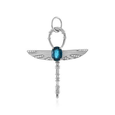 Teal Kyanite Silver Pendant