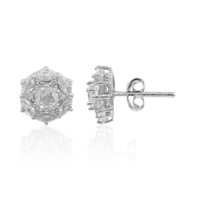 White Topaz Silver Earrings