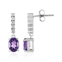 Siberian Amethyst Silver Earrings