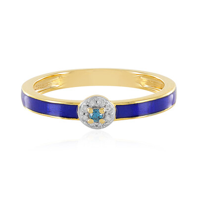 I4 Blue Diamond Silver Ring