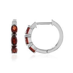 Mozambique Garnet Silver Earrings