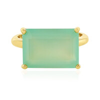 Aqua Chalcedony Silver Ring