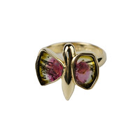 Watermelon Tourmaline Silver Ring