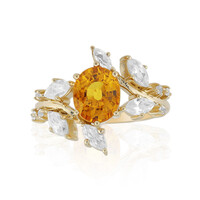 9K Ban Ka Cha Orange Sapphire Gold Ring