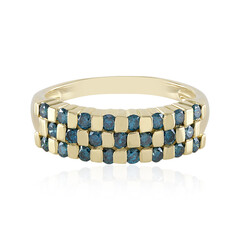 9K I2 Blue Diamond Gold Ring (de Melo)