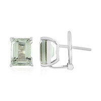 Green Amethyst Silver Earrings