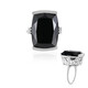 Black Spinel Silver Ring