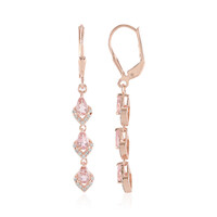 Pink Tourmaline Silver Earrings
