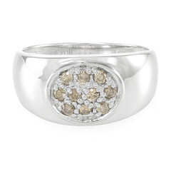 Chocolate Diamond Silver Ring
