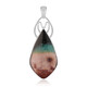 Petrified Opalized Wood Silver Pendant (Bali Barong)
