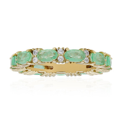 Green Pastel Quartz Silver Ring