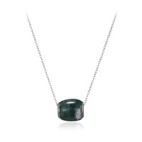 Moss Agate Silver Necklace